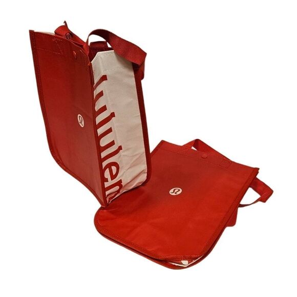 Two Red and White Lululemon  Tones Bags - Picture 1 of 4